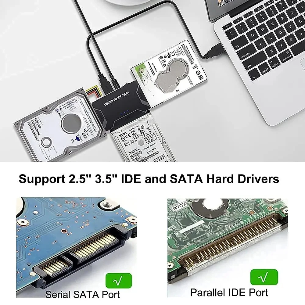 USB 3.0 to SATA IDE Hard Disk Adapter Converter Cable for 3.5 2.5 inch HDD/SSD CD DVD ROM CD-RW 3 in 1 IDE SATA Adapter
