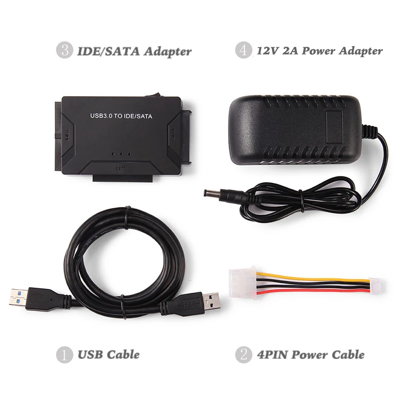 USB 3.0 to SATA IDE Hard Disk Adapter Converter Cable for 3.5 2.5 inch HDD/SSD CD DVD ROM CD-RW 3 in 1 IDE SATA Adapter