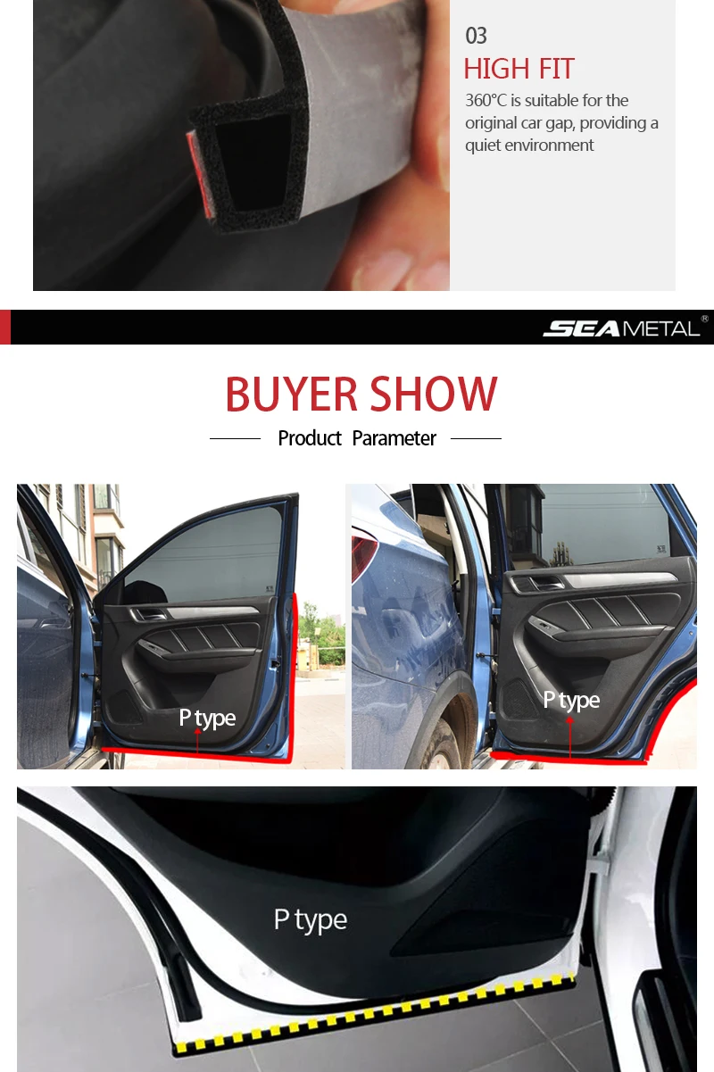 Car Door Seal Strip Auto Rubber Door Sealing Strips Car Door Protector Door Guard Noise Insulation Soundproof Z P D Type Seals
