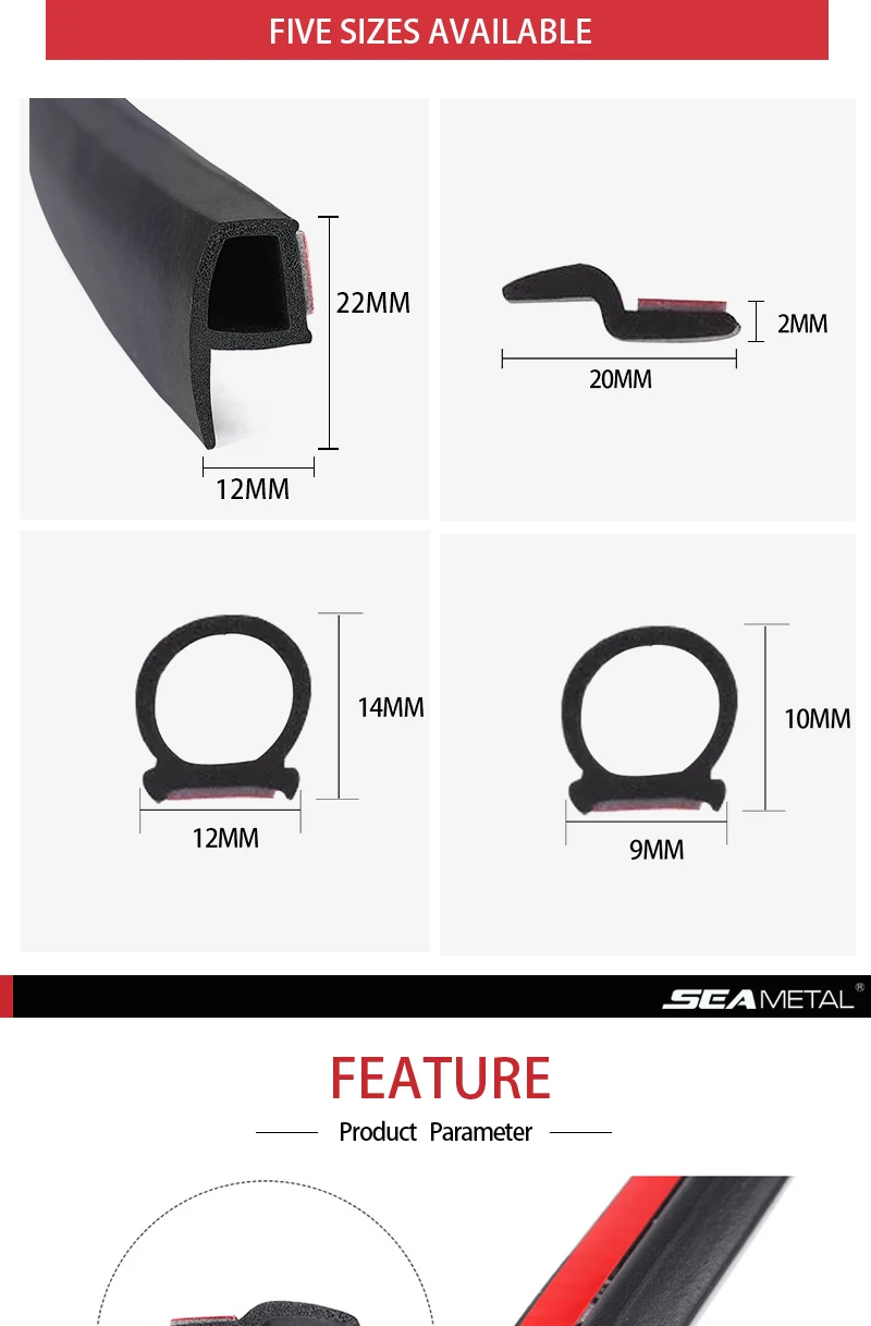 Car Door Seal Strip Auto Rubber Door Sealing Strips Car Door Protector Door Guard Noise Insulation Soundproof Z P D Type Seals