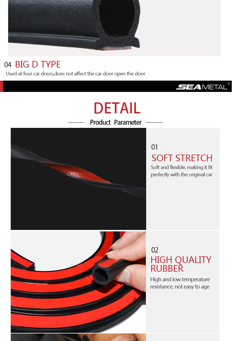 Car Door Seal Strip Auto Rubber Door Sealing Strips Car Door Protector Door Guard Noise Insulation Soundproof Z P D Type Seals