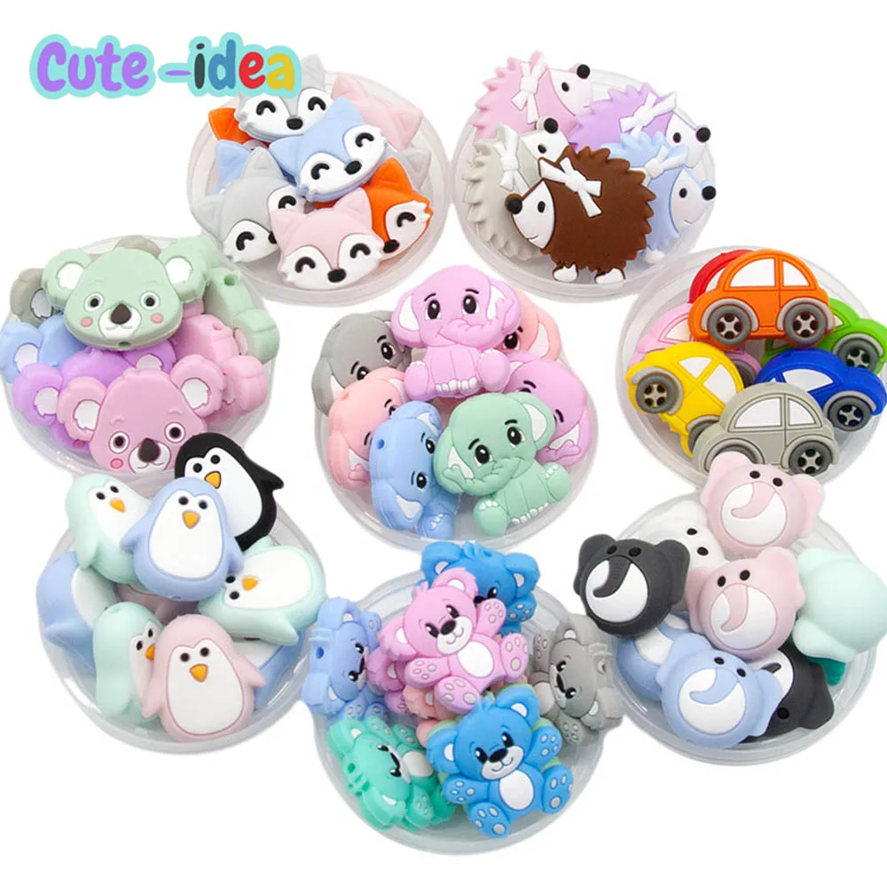 Cute-Idea 20pcs Silicone Beads 9mm Round Pearl Food Grade BPA Free DIY Pacifier Clip Chain Jewelry Baby Teething Rodent Beads