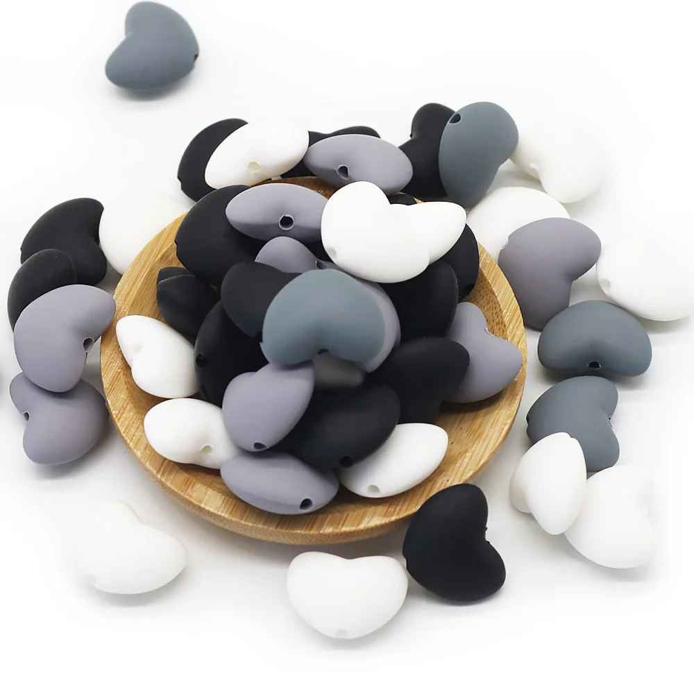 Cute-Idea 20pcs Silicone Beads 9mm Round Pearl Food Grade BPA Free DIY Pacifier Clip Chain Jewelry Baby Teething Rodent Beads