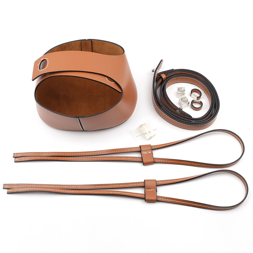Microfiber Leather Knitting Crochet Bag Bottom Base Handbag Shoulder Strap Hollow Drawstring Bag Material for DIY Bucket Bags