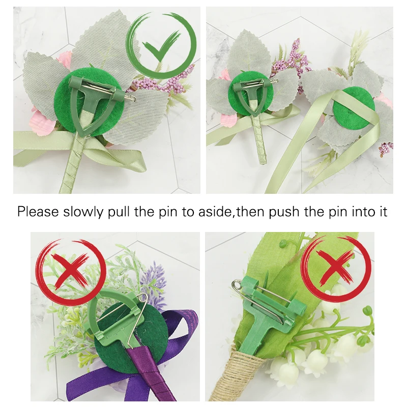 Meldel Wrist Corsage Wedding Men Boutonniere Girl Bracelet Groom Pins Bridesmaid Wrist Corsage Flower Silk Red Rose Boutonniere