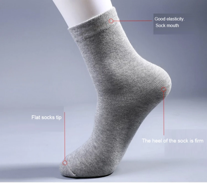 10pairs/lotMen's Cotton Socks Business Men's Breathable High-Quality Soft Fabric Men's Solid Color Long Socks Business CasualMen