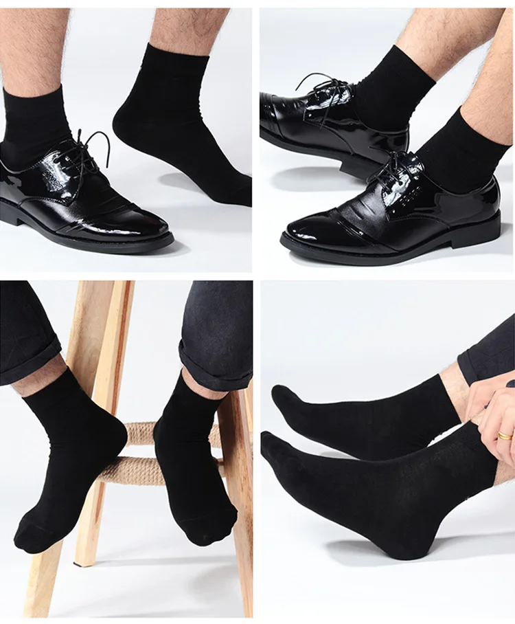 10pairs/lotMen's Cotton Socks Business Men's Breathable High-Quality Soft Fabric Men's Solid Color Long Socks Business CasualMen