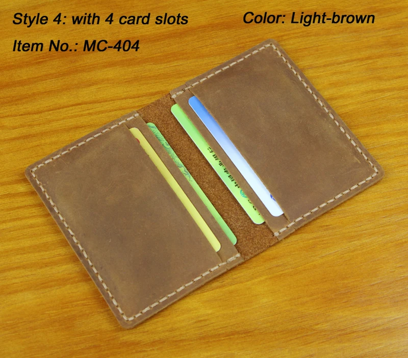 Luxury Handmade Genuine Leather Business Card Holder Men Leather Credit Card Case Small Women Card ID Holder Cover Card Wallet