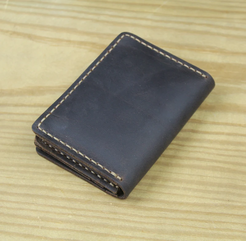 Luxury Handmade Genuine Leather Business Card Holder Men Leather Credit Card Case Small Women Card ID Holder Cover Card Wallet