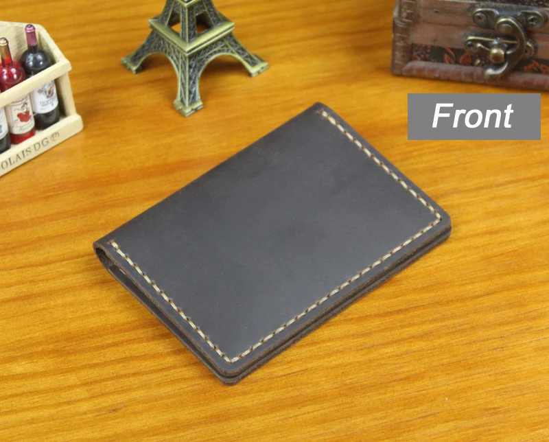 Luxury Handmade Genuine Leather Business Card Holder Men Leather Credit Card Case Small Women Card ID Holder Cover Card Wallet