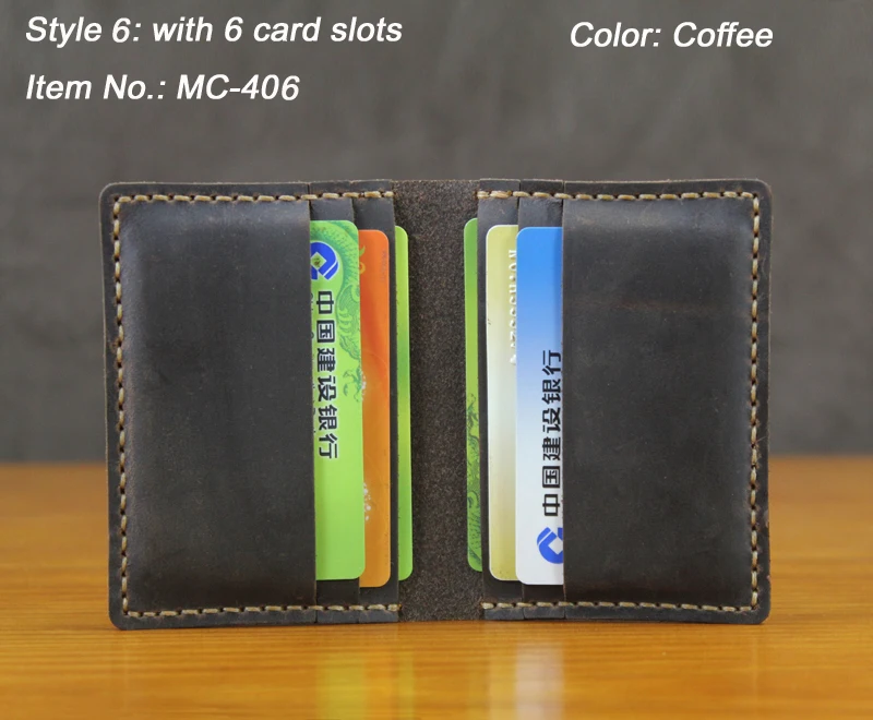 Luxury Handmade Genuine Leather Business Card Holder Men Leather Credit Card Case Small Women Card ID Holder Cover Card Wallet
