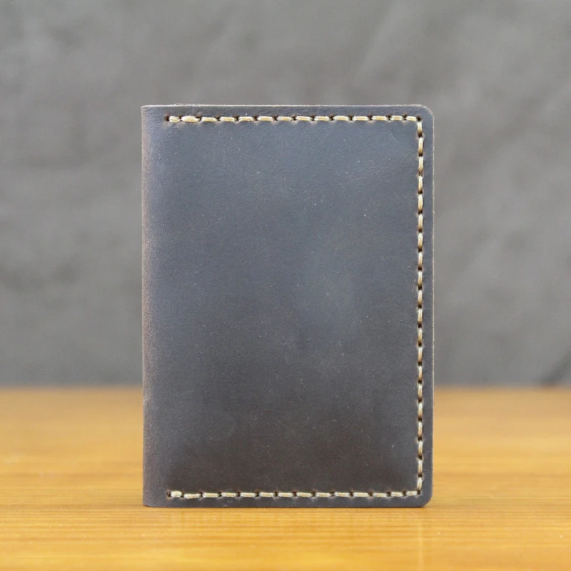 Luxury Handmade Genuine Leather Business Card Holder Men Leather Credit Card Case Small Women Card ID Holder Cover Card Wallet