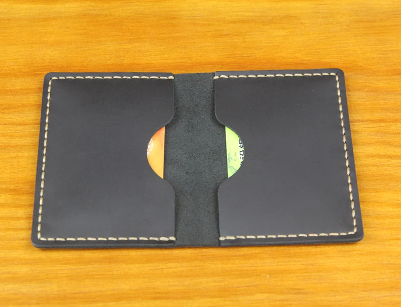 Luxury Handmade Genuine Leather Business Card Holder Men Leather Credit Card Case Small Women Card ID Holder Cover Card Wallet