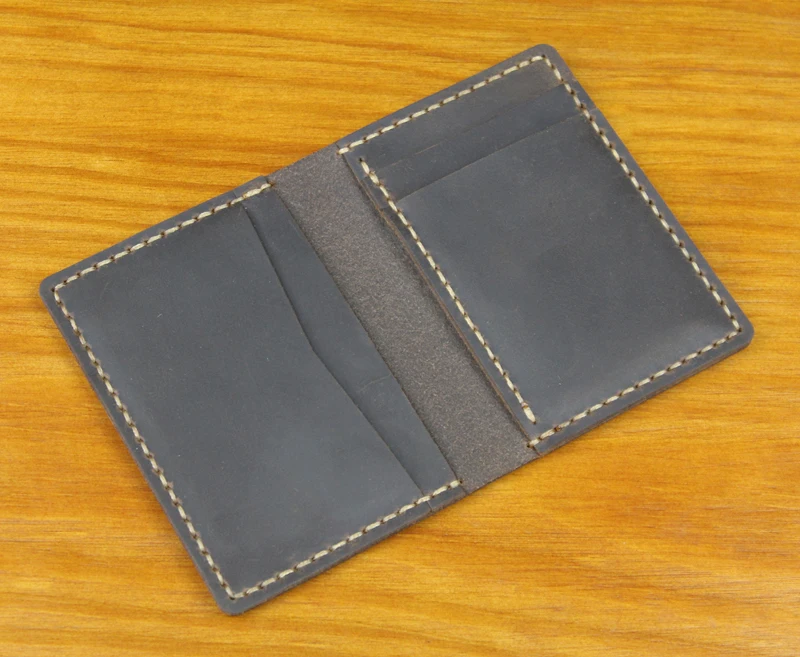 Luxury Handmade Genuine Leather Business Card Holder Men Leather Credit Card Case Small Women Card ID Holder Cover Card Wallet