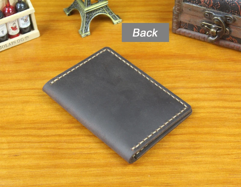 Luxury Handmade Genuine Leather Business Card Holder Men Leather Credit Card Case Small Women Card ID Holder Cover Card Wallet