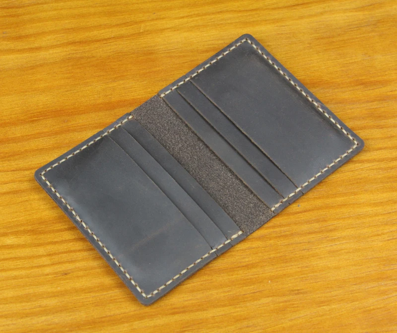 Luxury Handmade Genuine Leather Business Card Holder Men Leather Credit Card Case Small Women Card ID Holder Cover Card Wallet