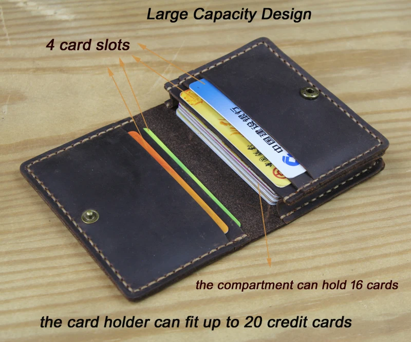Luxury Handmade Genuine Leather Business Card Holder Men Leather Credit Card Case Small Women Card ID Holder Cover Card Wallet