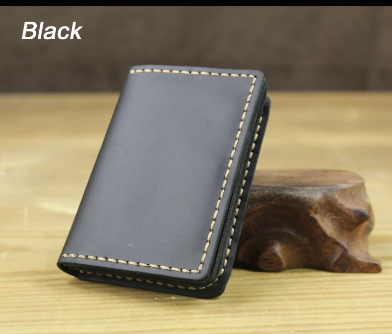 Luxury Handmade Genuine Leather Business Card Holder Men Leather Credit Card Case Small Women Card ID Holder Cover Card Wallet