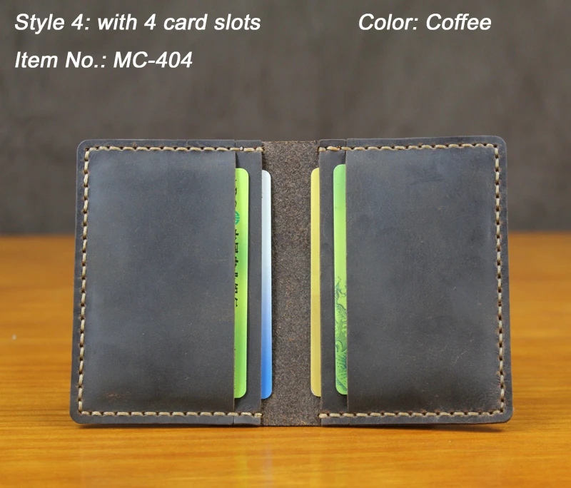 Luxury Handmade Genuine Leather Business Card Holder Men Leather Credit Card Case Small Women Card ID Holder Cover Card Wallet