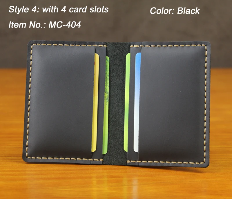 Luxury Handmade Genuine Leather Business Card Holder Men Leather Credit Card Case Small Women Card ID Holder Cover Card Wallet