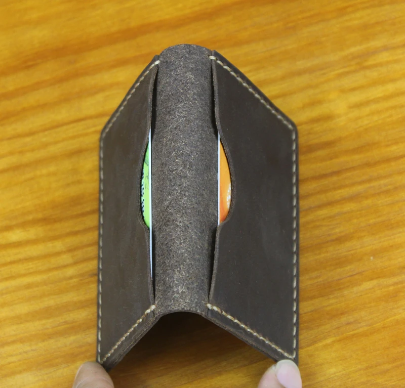 Luxury Handmade Genuine Leather Business Card Holder Men Leather Credit Card Case Small Women Card ID Holder Cover Card Wallet