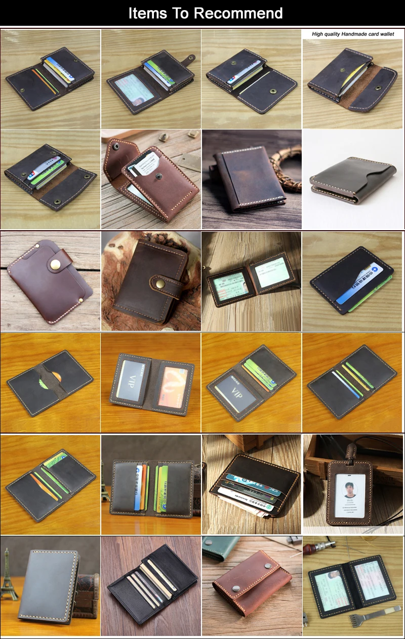 Luxury Handmade Genuine Leather Business Card Holder Men Leather Credit Card Case Small Women Card ID Holder Cover Card Wallet