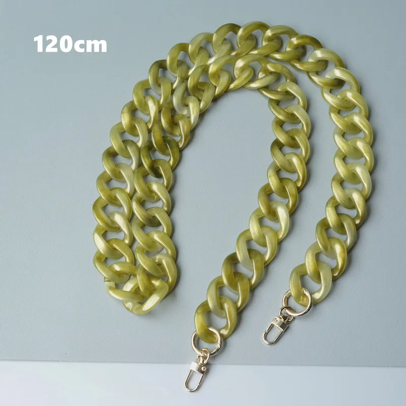 New Fashion Woman Bag Accessory Detachable Parts Replacement Chain White Green Resin Luxury Strap Women Acrylic Shoulder Chain