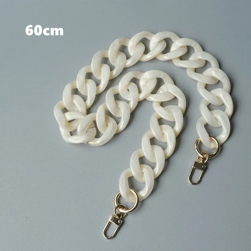 New Fashion Woman Bag Accessory Detachable Parts Replacement Chain White Green Resin Luxury Strap Women Acrylic Shoulder Chain