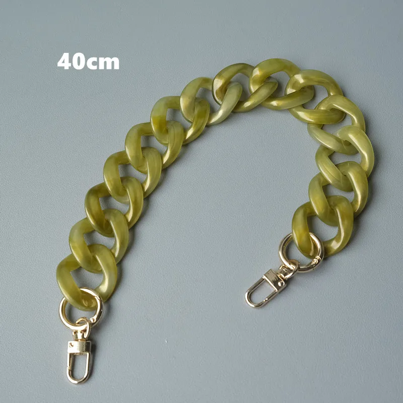 New Fashion Woman Bag Accessory Detachable Parts Replacement Chain White Green Resin Luxury Strap Women Acrylic Shoulder Chain