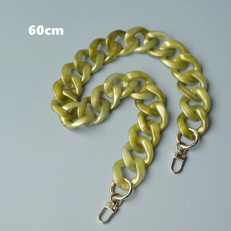 New Fashion Woman Bag Accessory Detachable Parts Replacement Chain White Green Resin Luxury Strap Women Acrylic Shoulder Chain