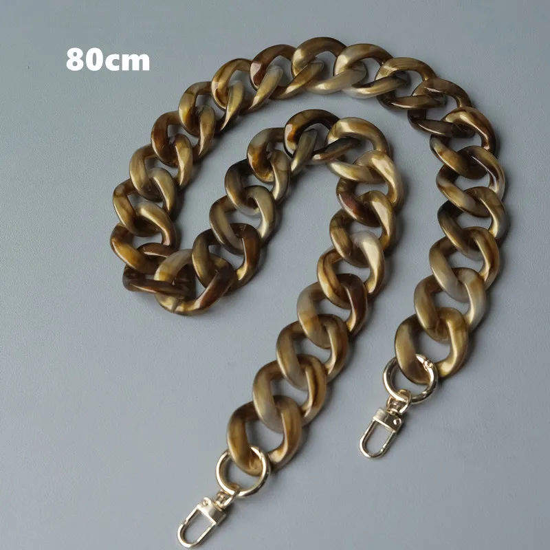 New Fashion Woman Bag Accessory Detachable Parts Replacement Chain White Green Resin Luxury Strap Women Acrylic Shoulder Chain