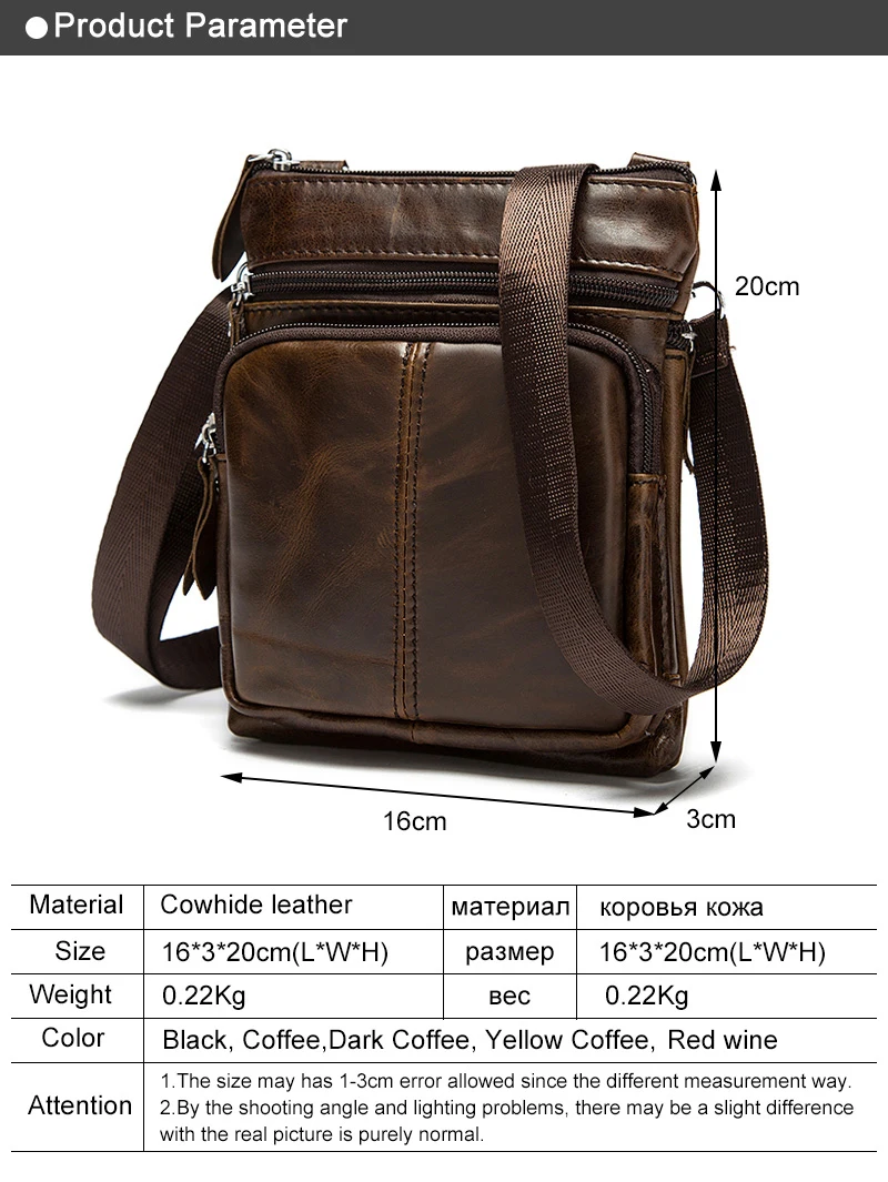 Small Messenger Crossbody Shoulder Men Bag Genuine Leather Handbag Cross Body Male For Hit Side Little Vintage Sac Bolso Bolsa