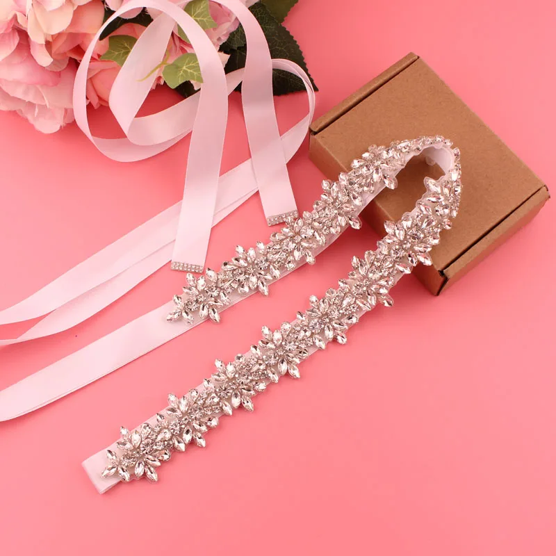 Handmade Silver Crystal Bridal Belt with Ribbons Cookie Patient Belt for Wedding Evening Dresses