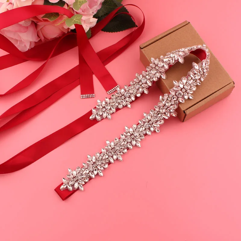 Handmade Silver Crystal Bridal Belt with Ribbons Cookie Patient Belt for Wedding Evening Dresses
