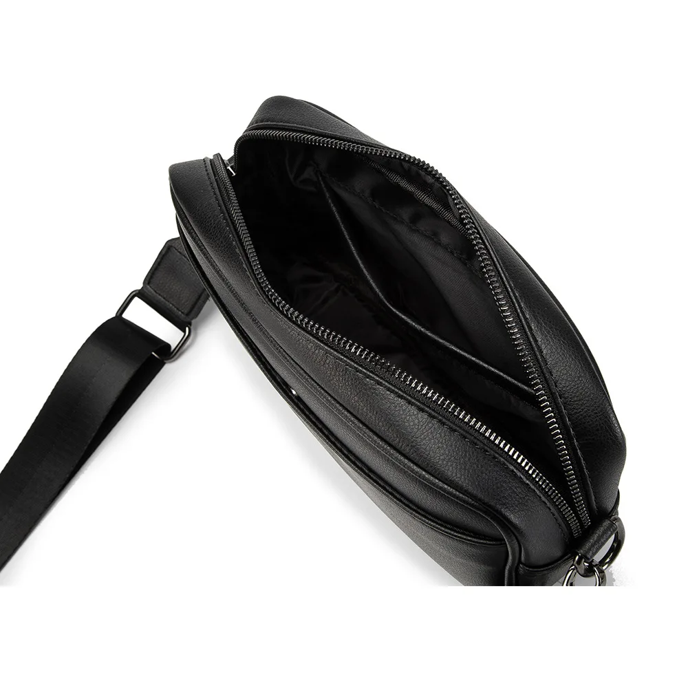 Fashion Luxury Men's Crossbody Bag Business PU Leather Shoulder Bags Men Solid Flap Messenger Bag Men Zipper Ipad Bag 2025 New