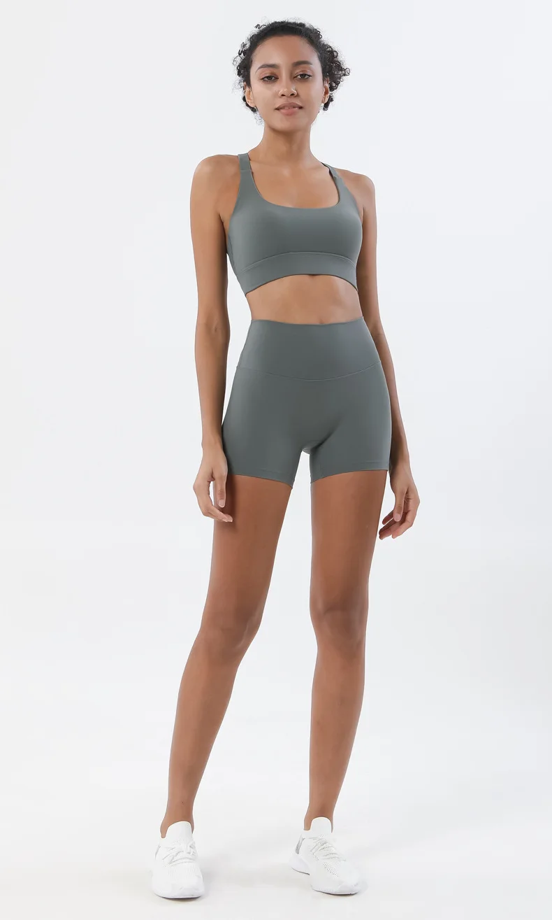 SOISOU Nylon Gym Short Yoga Fitness Women Cycling Shorts Tight Elastic Breathable High Waist Sports Pants No T Lines 13 Colors