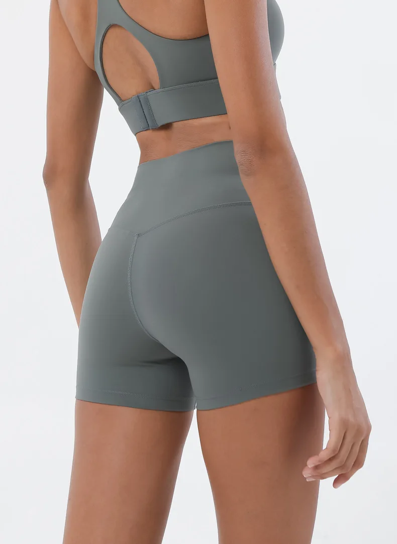 SOISOU Nylon Gym Short Yoga Fitness Women Cycling Shorts Tight Elastic Breathable High Waist Sports Pants No T Lines 13 Colors