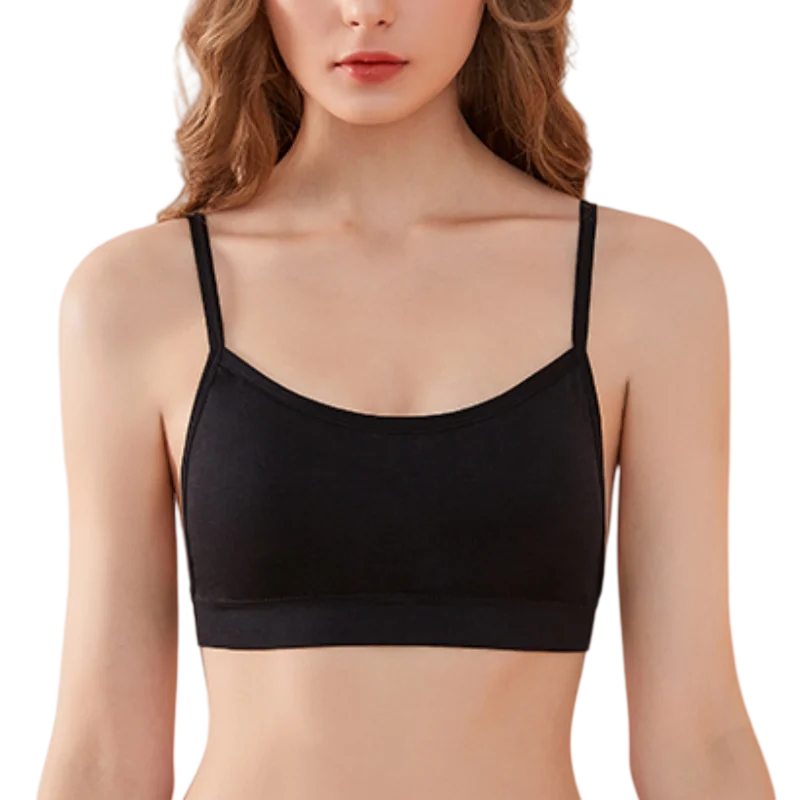 Women Seamless Tube Top Detachable Pads Narrow Back Thin Straps Bralette Breathable Comfort Soft Wireless Bra Crop Top M-XL