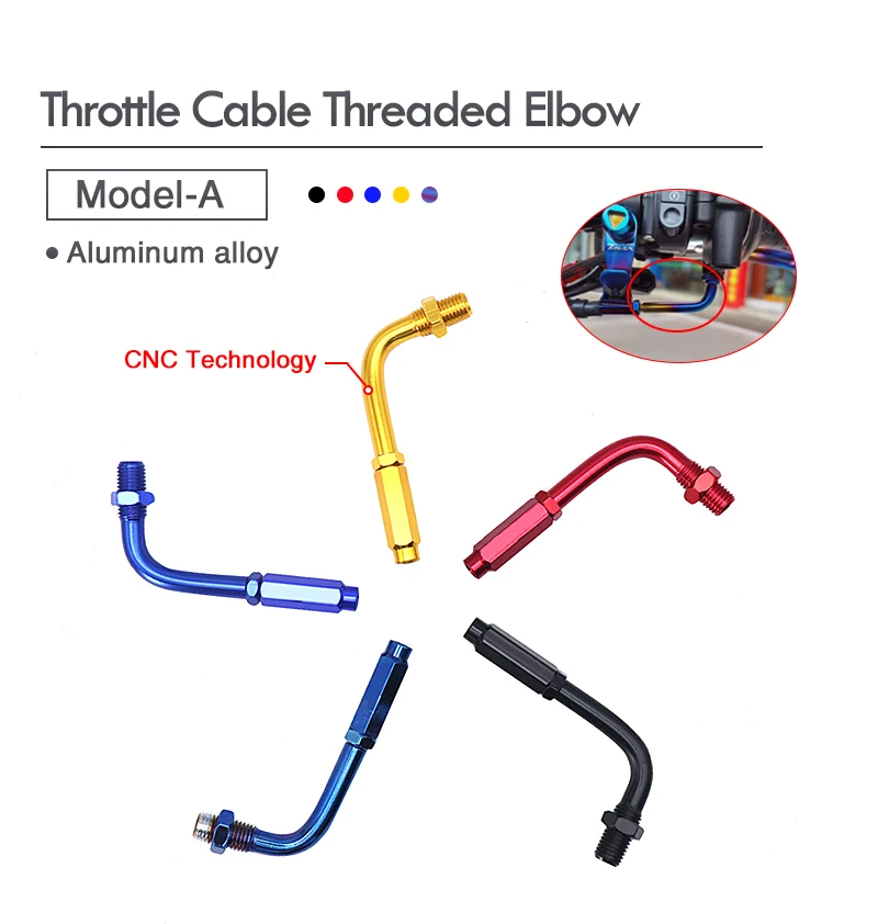 Sclmotos- CNC Motorcycle 90 Degree Adjuster Throttle Cable Screw Head Brake Clutch Wire Cable For Dirt Pit Bike Moped Scooter