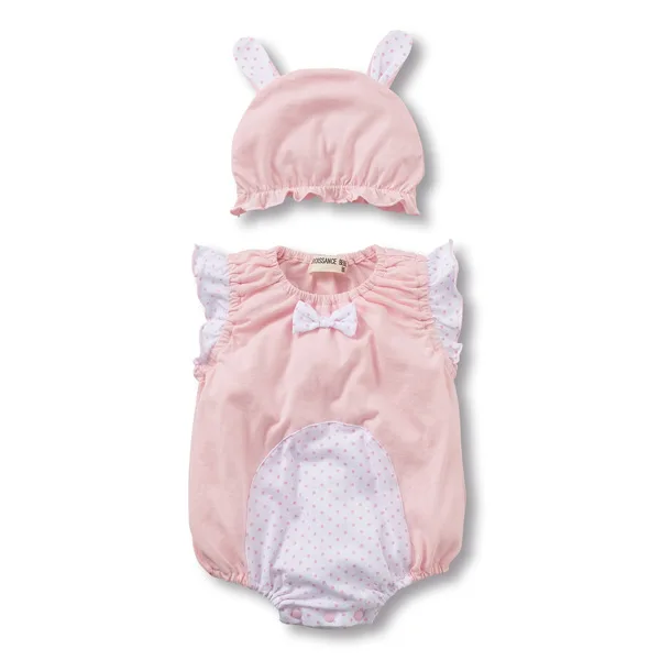 Lovely New Baby Boy Girl Rompers Newborn Infant Toddler Boy Girl Summer Clothes Romper Cotton Jumpsuit Clothes+Hat Set