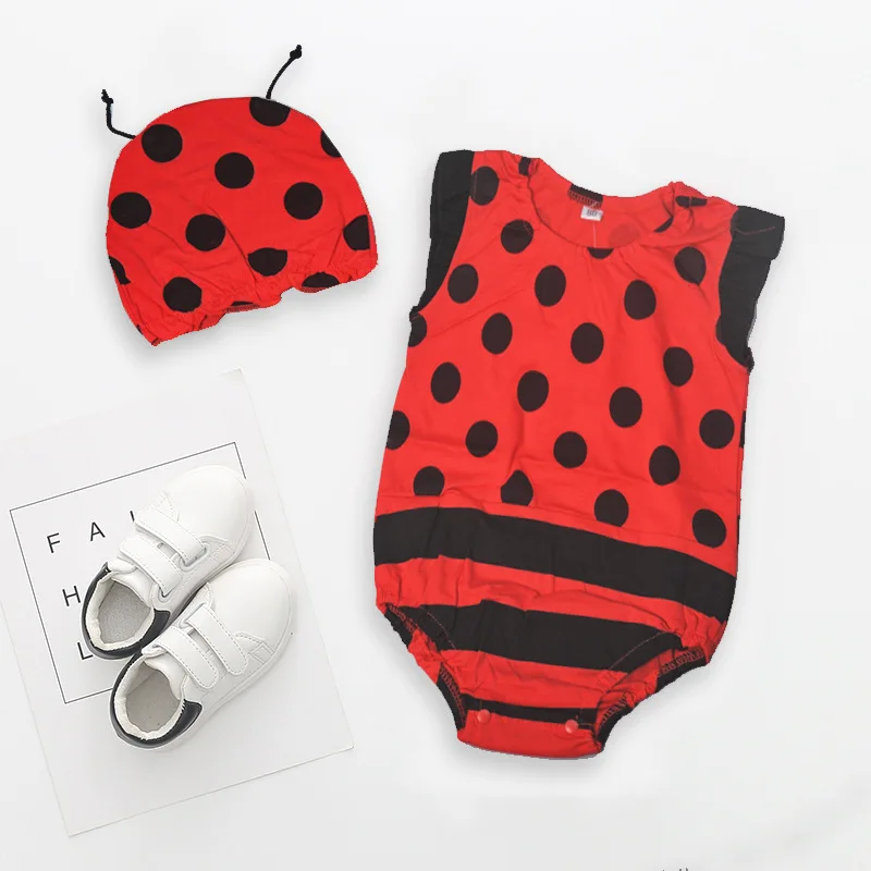 Lovely New Baby Boy Girl Rompers Newborn Infant Toddler Boy Girl Summer Clothes Romper Cotton Jumpsuit Clothes+Hat Set
