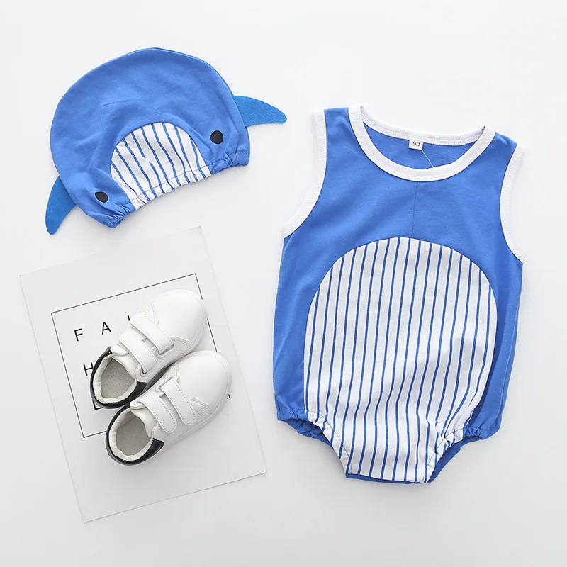 Lovely New Baby Boy Girl Rompers Newborn Infant Toddler Boy Girl Summer Clothes Romper Cotton Jumpsuit Clothes+Hat Set