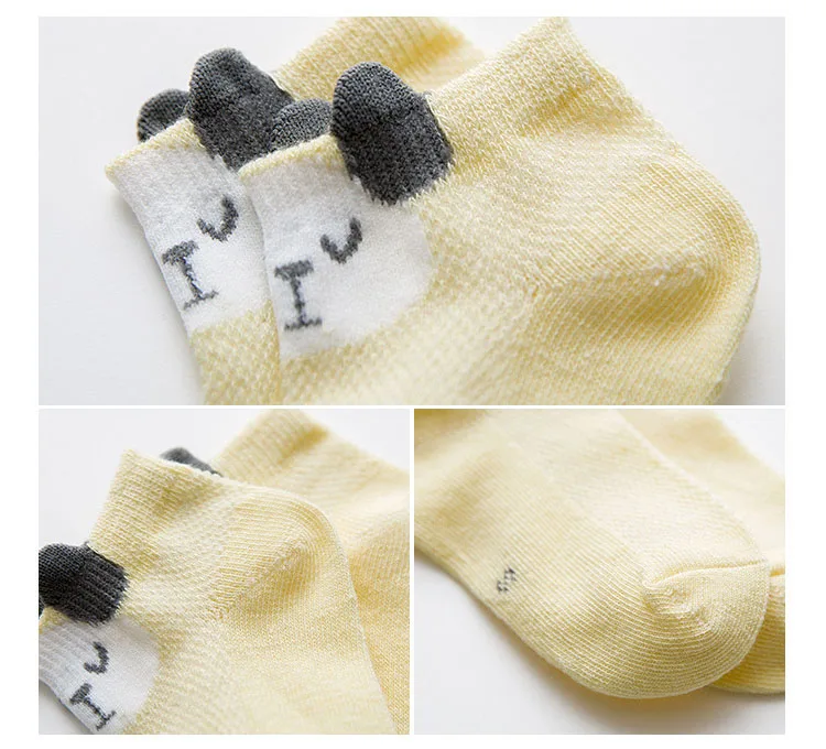5 Pairs/Lot Baby Socks Newborns Infant Cute Cartoons Soft Cotton Mesh Short Socks For 0-24 Month Boy Girl Babies Fashion Kids