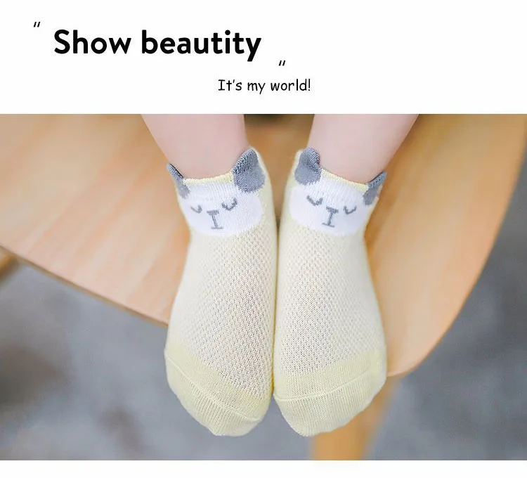 5 Pairs/Lot Baby Socks Newborns Infant Cute Cartoons Soft Cotton Mesh Short Socks For 0-24 Month Boy Girl Babies Fashion Kids