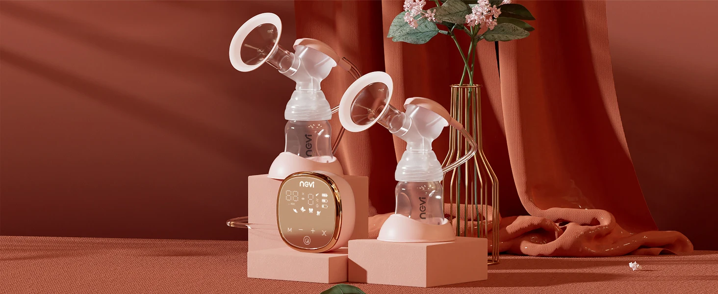 NCVI Double Electric Breast Pump, Portable Breast Pump Electric with 4 Modes 9 Levels,LED Display, 10pcs Breastmilk Storage Bags