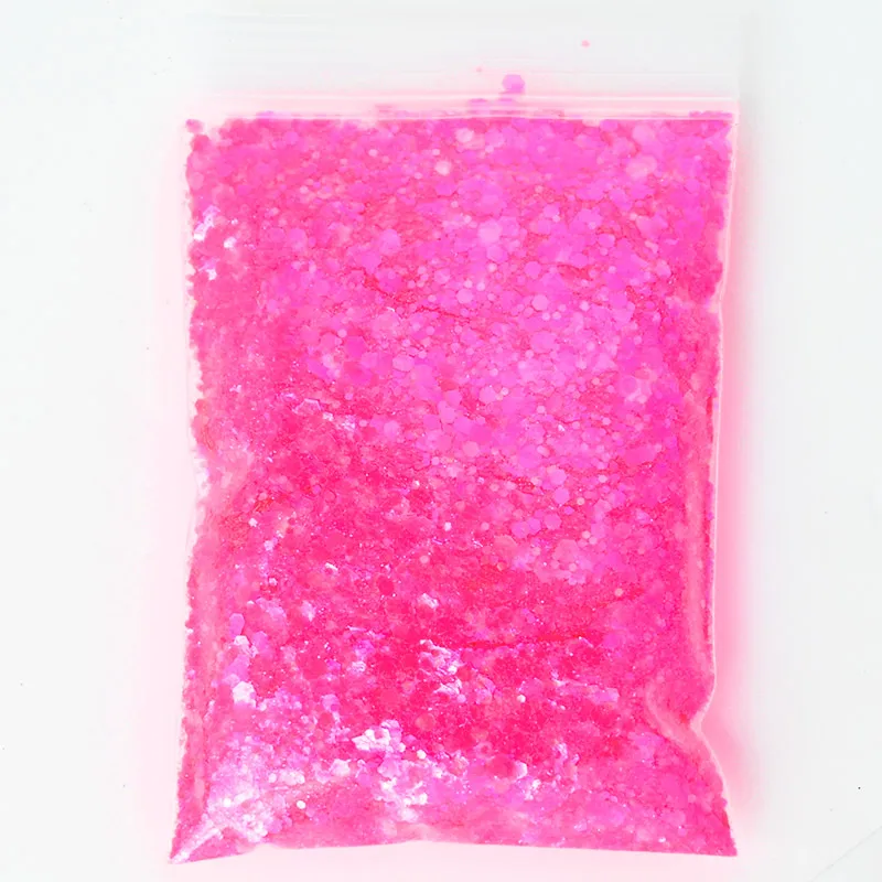 50G/Bag Holographic Mixed Hexagon Shape Chunky Nail Glitter Sequins Sparkly Flakes Slices Manicure Body/Eye/Face Glitter TCF2335