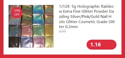 50G/Bag Holographic Mixed Hexagon Shape Chunky Nail Glitter Sequins Sparkly Flakes Slices Manicure Body/Eye/Face Glitter TCF2335