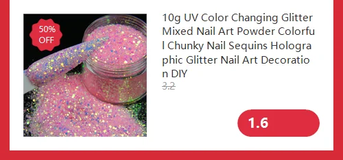 50G/Bag Holographic Mixed Hexagon Shape Chunky Nail Glitter Sequins Sparkly Flakes Slices Manicure Body/Eye/Face Glitter TCF2335