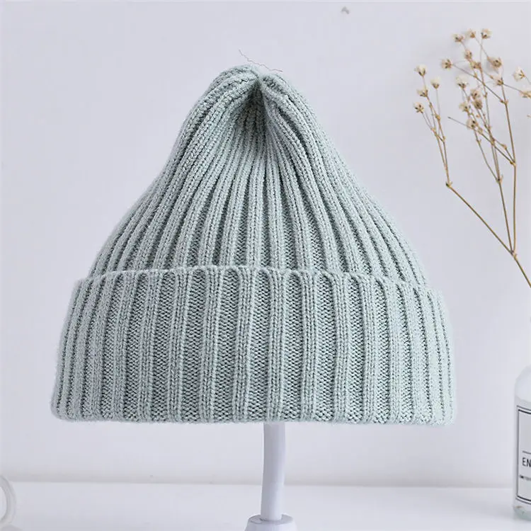 Baby Kids Ribbed Knitted Beanie Hats For Girls Boys Casual Toddlers Windproof Cap 6M-4Years Baby Photography Props Accessories