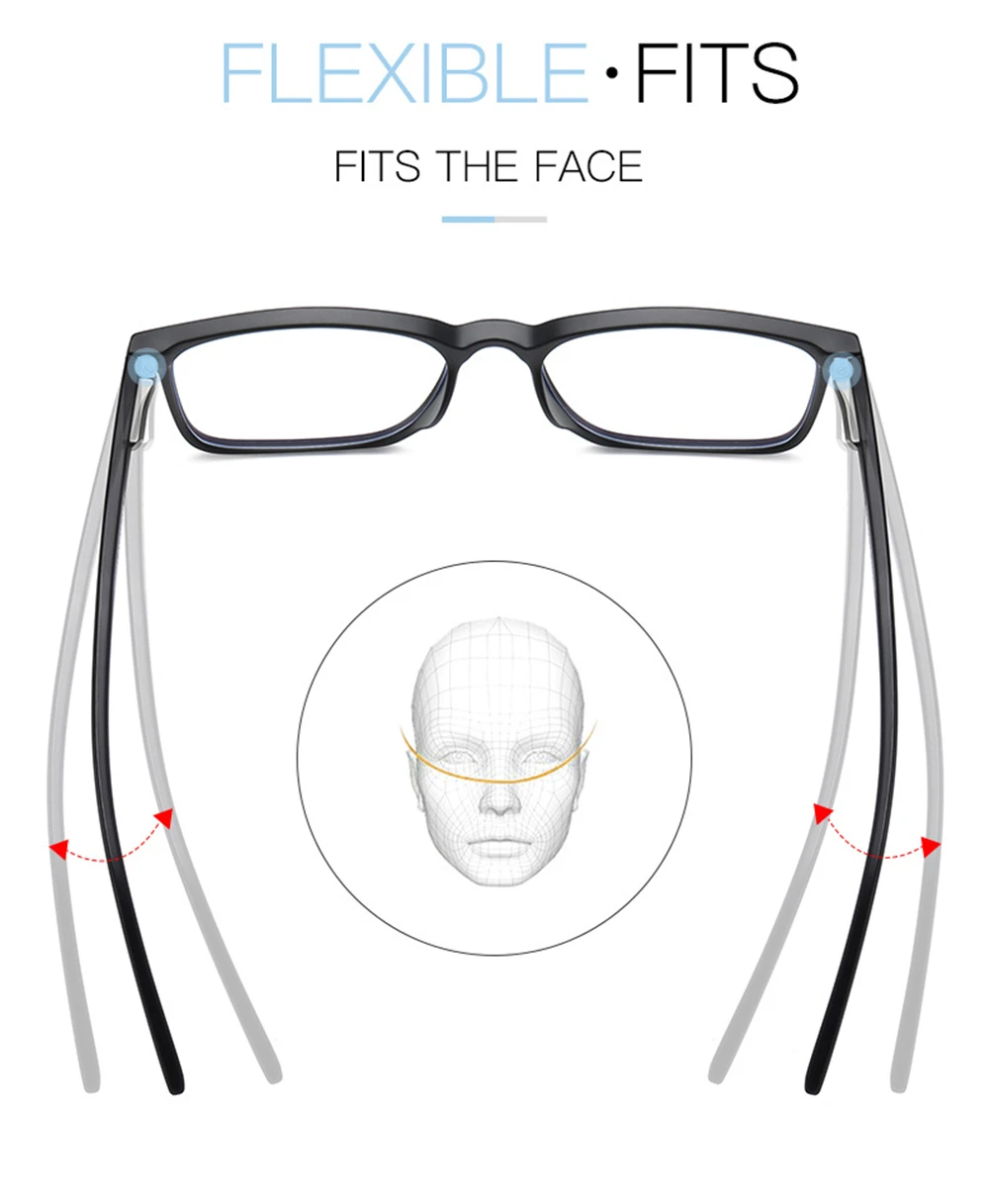 VIVIBEE 2026 Square Blue Light Blocking Glasses Men TR90 Light Frame Anti Blue Ray Eyeglasses Women Classic Computer Eyewear